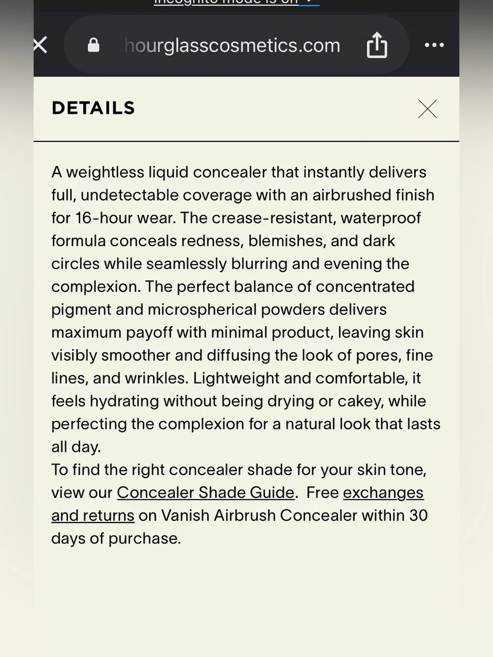🔥NEW HOURGLASS VANISH AIRBRUSH CONCEALER IN BOX ~ WILLOW 2.3